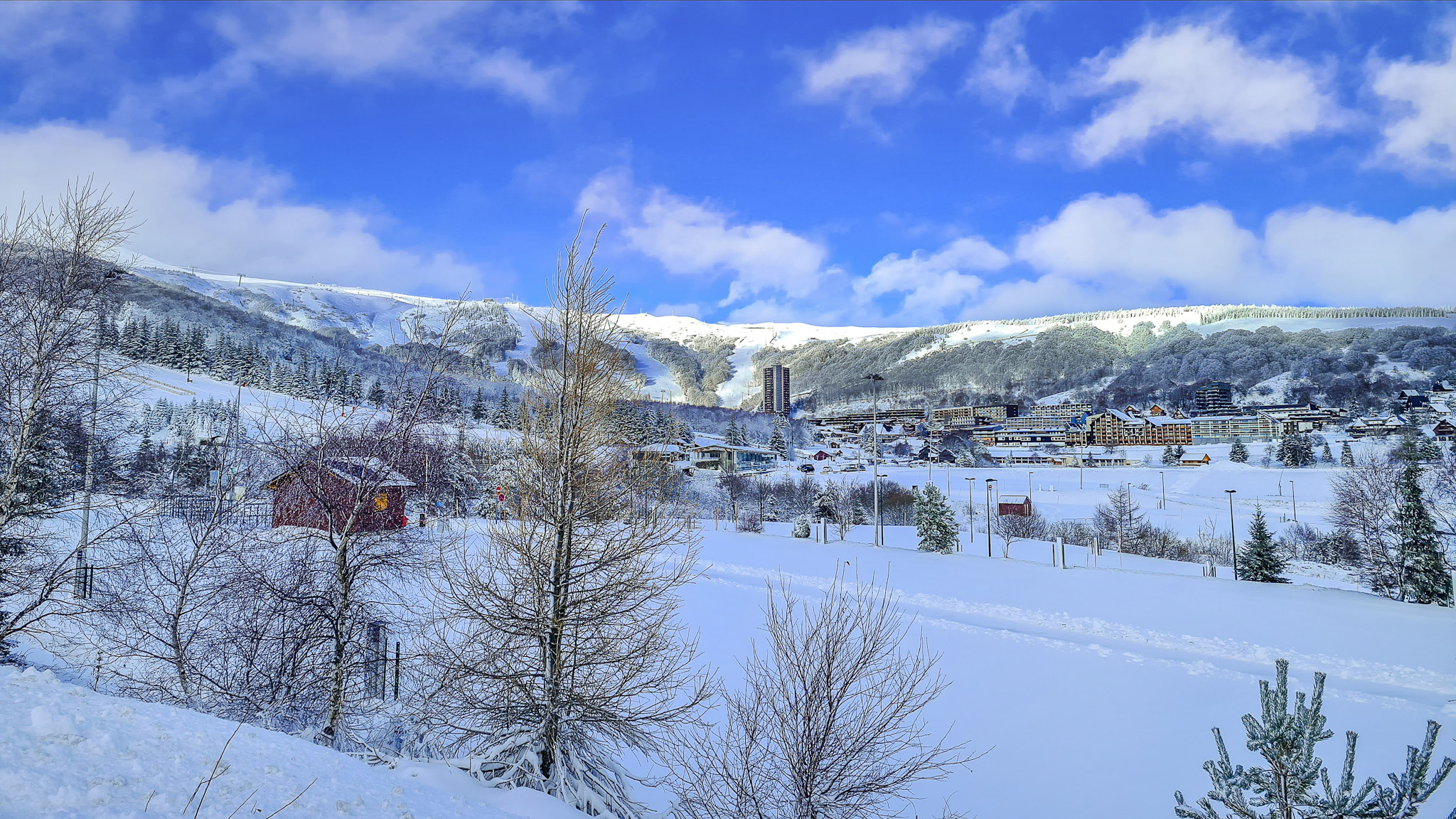 The snow-covered Super Besse Ski Resort