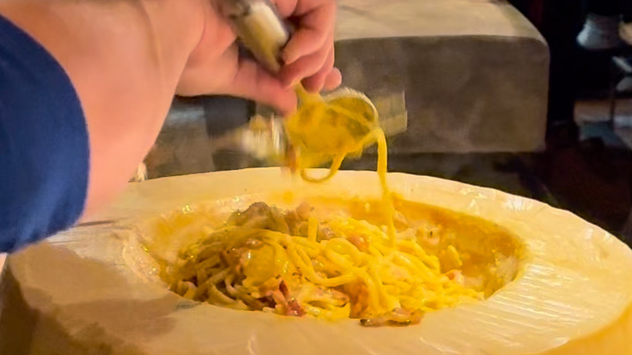 The Panoramique Super Besse - Linguine Carbonara with Parmesan Cheese