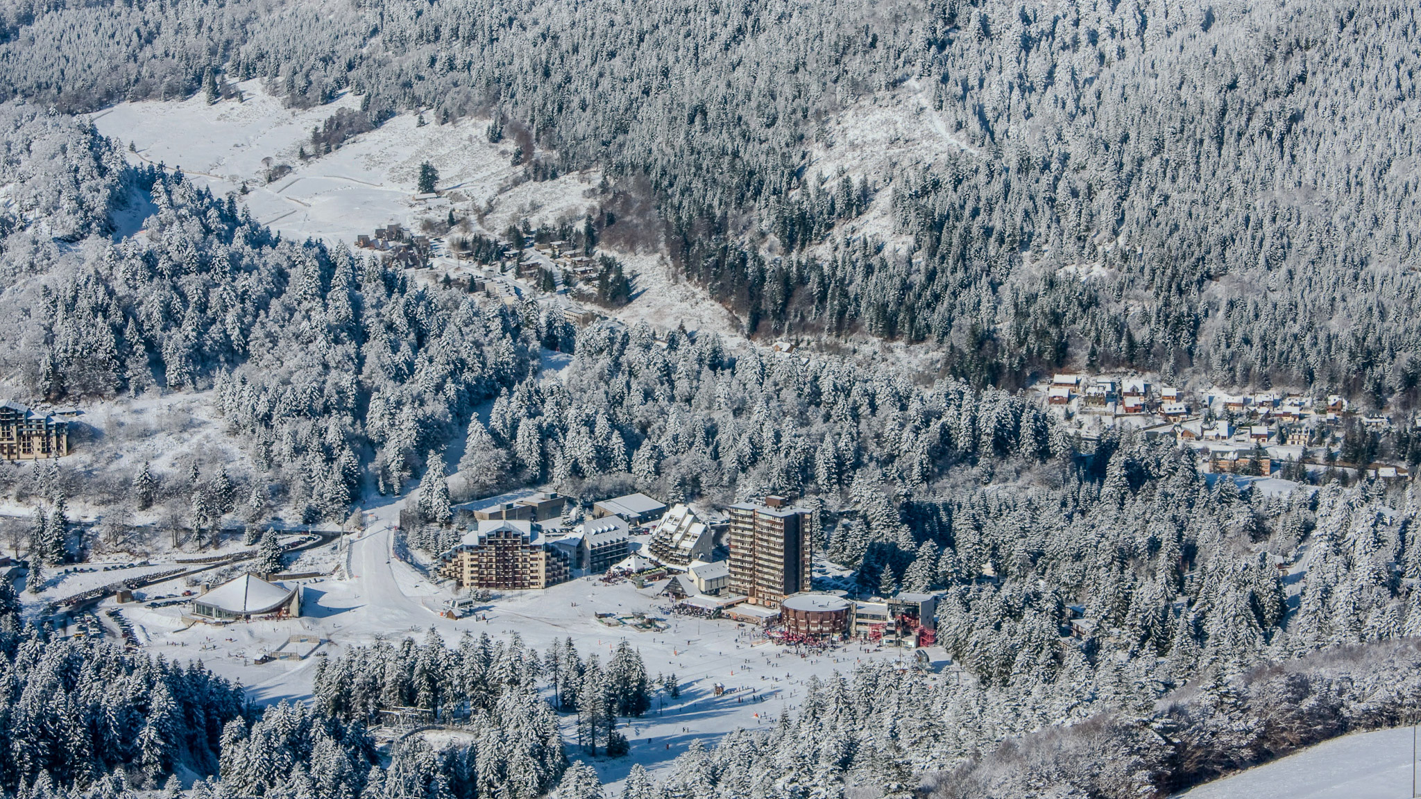 Lioran winter sports resort in the Cantal Mountains