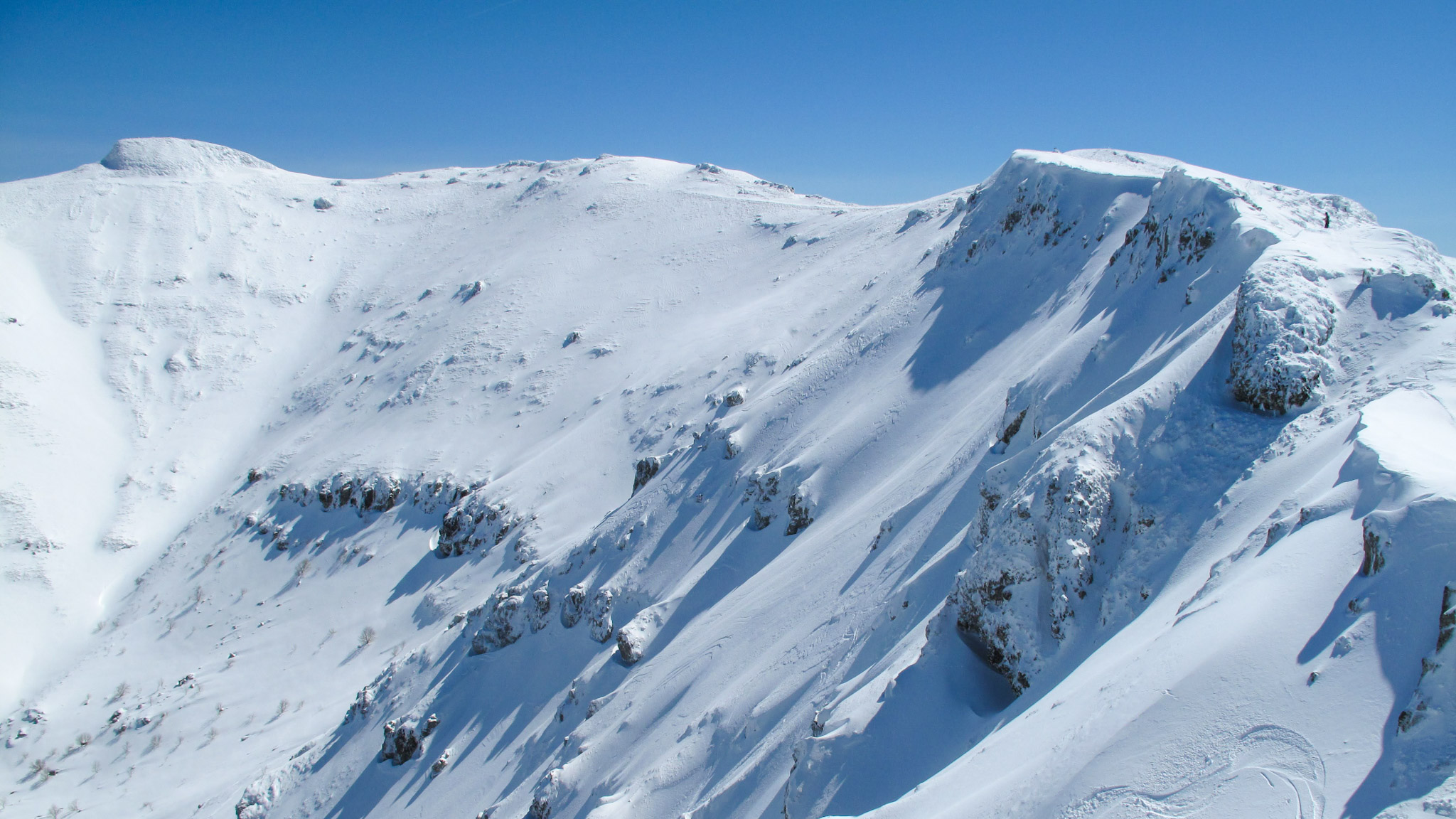 The ridges of the Cantal Mountains