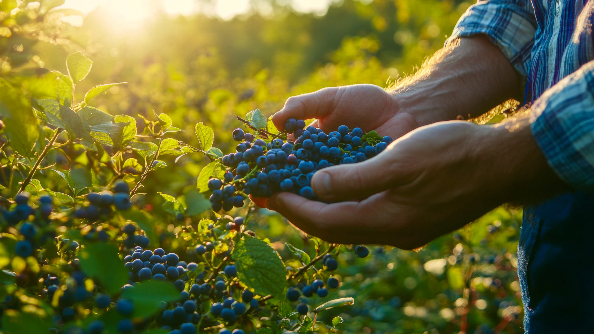 Blueberry picking in Sancy